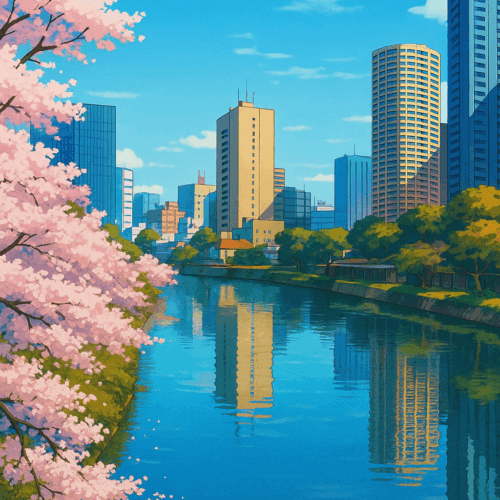 牛込濠（アニメ調）の待受